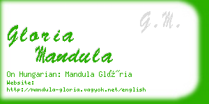 gloria mandula business card